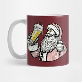 Santa Drinking a Holiday Beer Mug